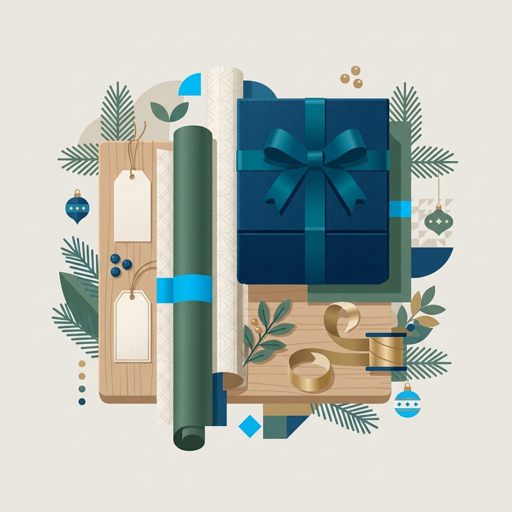 Lote navideño gourmet con botellas y productos selectos presentado en una caja de madera natural