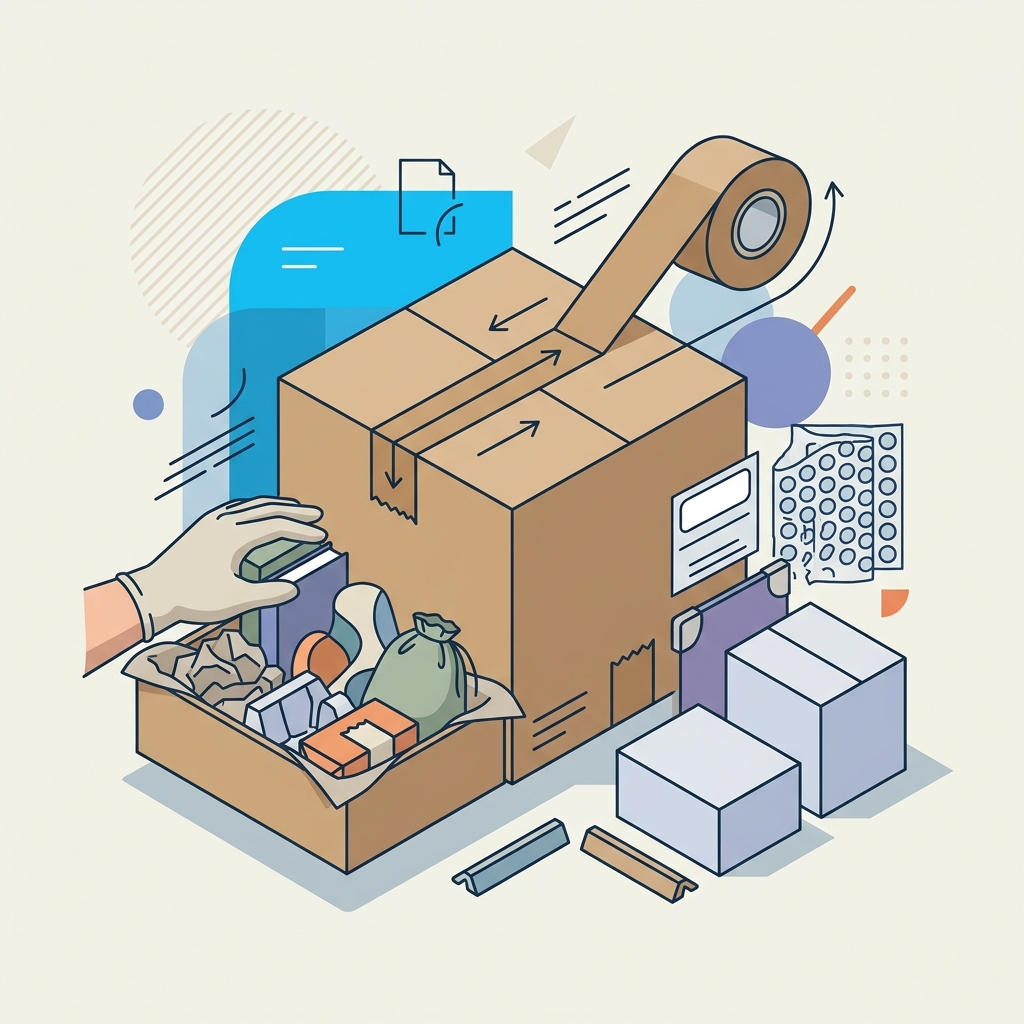 Cajas de cartón personalizadas abiertas mostrando productos empaquetados para envíos de comercio electrónico