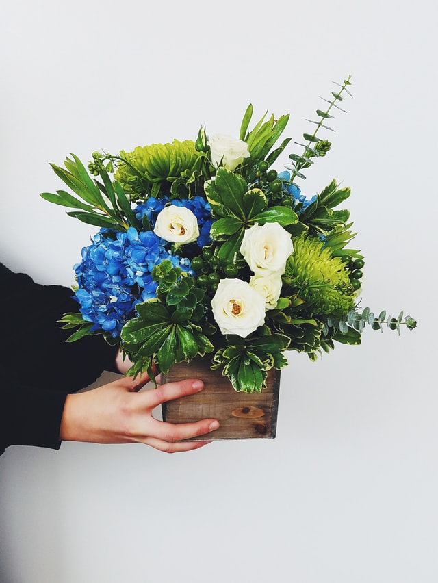 Holzkiste für Blumen